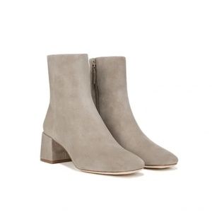 Vince Women's Kaye Block Heel Bootie Size 6.5 in Light Woodsmoke